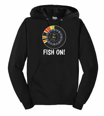 Fish On Vexilar Marcum Flasher Finder Ice Fishing Adult Pullover Hoodie • $37.99