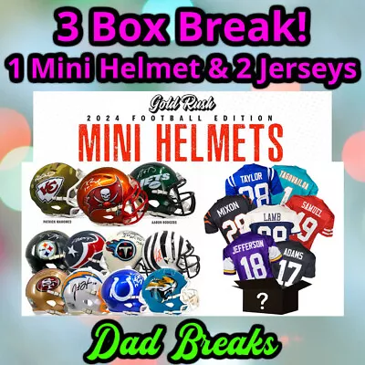 MINNESOTA VIKINGS Signed Gold Rush Mini Helmet + 2 Autographed Jersey 3 BoxBreak • $9.99