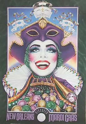1992 Andrea Mistretta  Discover Signed & Numbered Mardi Gras Art Print  Famous • $39.50