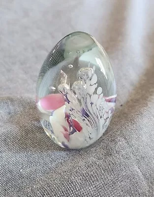 Vintage 1980s Washington State Mount St Helens Ash Glass Egg Paperweight • $14