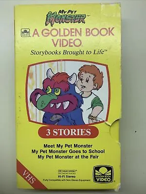 My Pet Monster A Golden Book Video 3 Stories VHS Vintage • $15