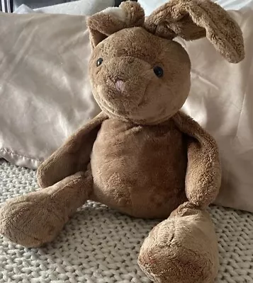 Galerie Brown Bunny Rabbit Plush Stuffed Animal Blue Eyes Easter 21” Velveteen • $29.99