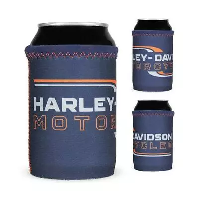 Harley-Davidson Lineation H-D Neoprene Can Wrap - Navy Blue & Orange CW34031 • $12.95