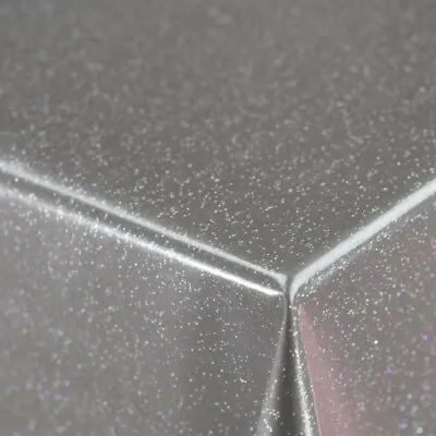 Silver Glitter Easy Wipe Clean PVC Vinyl Tablecloth Dining Table Cover Protector • £33.99