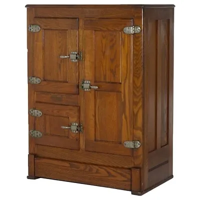 Antique Oak Three-Door Icebox With Original Finish C1920 • $1320