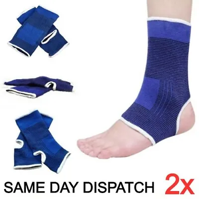 2 X Elastic Ankle Support Sport Sock Sprain Compression UK • £3.99