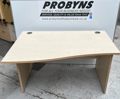 £112.50 • Buy 1400mm Wave Desk With Panel Legs Maple (left & Right Wave Available)