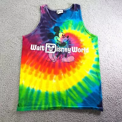 Walt Disney World Mickey Mouse Rainbow Tie Dye Tank Top Adult Medium T Shirt • $19.98