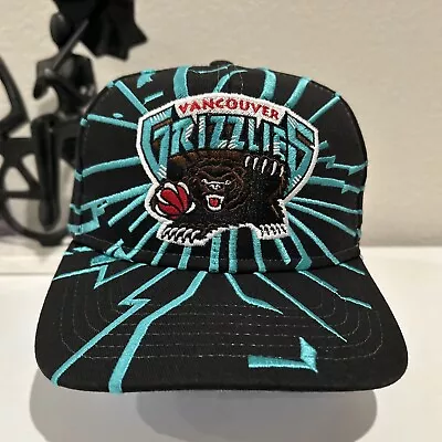 VTG 90's Vancouver Grizzlies Starter Collision Lightning Bolts Snapback Hat Cap • $260