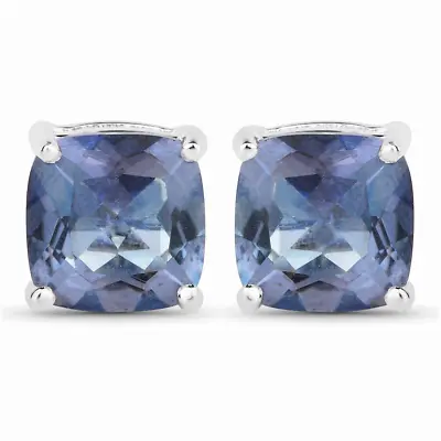 4.20 Carat Genuine Tanzanite Color Mystic Quartz .925 Sterling Silver Earrings • $35.42