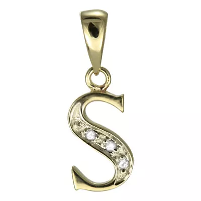 9ct Gold & Diamond Alphabet Letter Charm A - Z / Pendant / Initials / Charms • £85