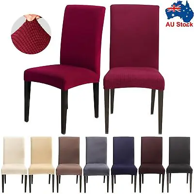 $27.69 • Buy Spandex Jacquard Banquet Xmas Chair Covers Stretch Dining Room Seat Cover