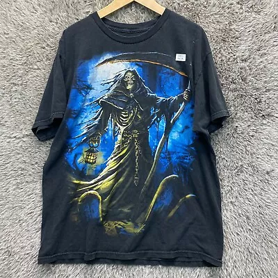 Vintage Grim Reaper Tshirt Men Size XL PLEASE READ Graphic Black Death • $12.64