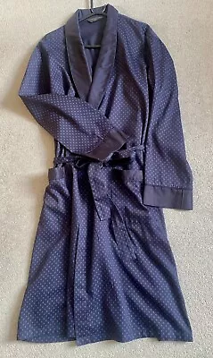 Mens Marks And Spencer Dressing Gown Medium Size 38  40 Chest Blue Pattern • £11.99