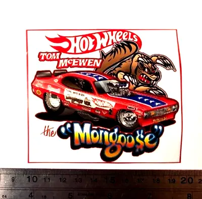 NEW!  Tom  THE MONGOOSE  McEwen Mongoose I 1970 Hot Wheels TOONED Banner Decal • $6