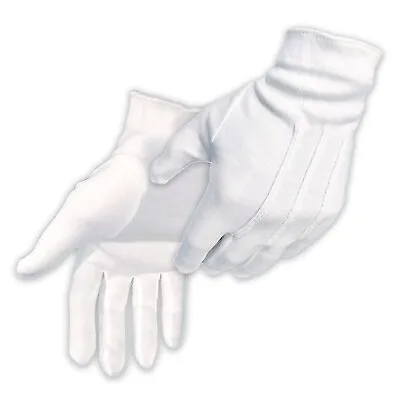 1 Pair 100% Cotton White Marching Band Parade Formal Dress Costume Gloves M~XL • $7.95