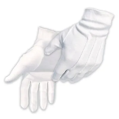 10 Pairs 100% Cotton White Marching Parade Formal Dress Gloves - M~XL • $19.95