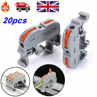 £10.89 • Buy 20pcs Din Rail Wire Connector Terminal Wiring Compact Mini Push-In Conductor