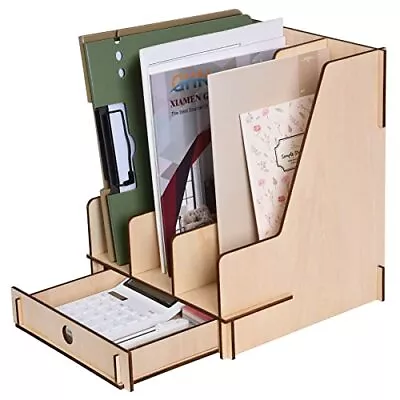  Wooden Magazine File Holder With Sliding Wood Magazine File Holder With Drawer • $21.41