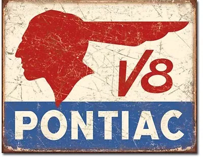 Pontiac V8 Metal Tin Sign Trans Am Firebird Hot Rod Home Garage Shop Decor #1907 • $19.90