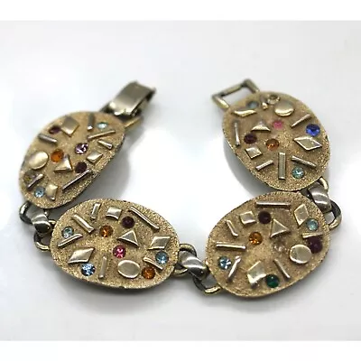 VINTAGE SARAH COVENTRY Sultana Panel Rhinestone Bracelet 7  Signed • $35.99