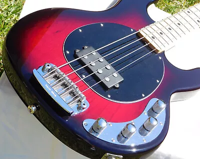 Ernie Ball Music Man Stingray 3 EQ H 4 String Bass 2013 Black Cherry Burst • $1795