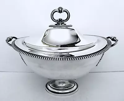 1920 James Dixon Sheffield & Son Deco Neoclassic Oversized Footed Soup Tureen • $369.99