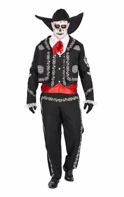 Men's Mexican Day Of The Dead Mariachi Fancy Dress Costume • £37.99