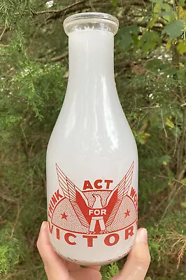 Vintage VANCE'S DAIRY - MERIDIAN MISSISSIPPI World War 2 WAR SLOGAN Milk Bottle • $184.95