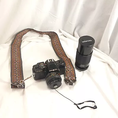 Minolta X-570 SLR Camera W/ MD 50mm 1:1.7 Lens Cap & Strap Untested As Is • $62.99