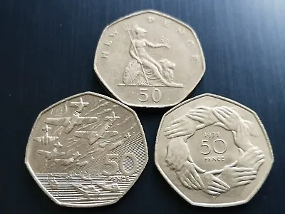 Large Old Style Britannia 50p Fifty New Pence Coins Circulated 155 • £4.50