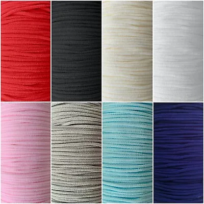 Super Soft Round Elastic String Cord 3mm - Ideal For Face Masks Hats Etc • £1.75
