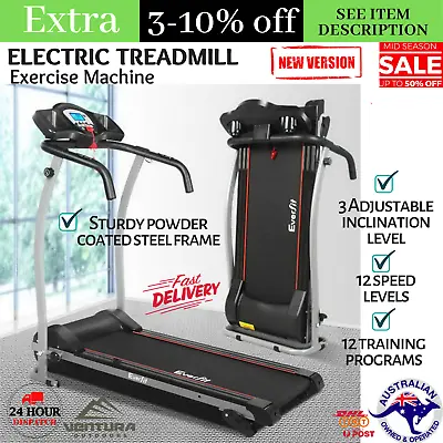 $428.66 • Buy Everfit Electric Treadmill Exercise Home Gym Cardio Machine Equipment 120KG Cap