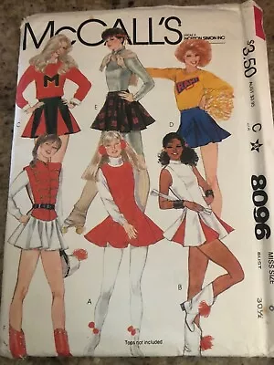 🦋 McCALL'S #8096 - LADIES (6 STYLE) CHEERLEADING-MAJORETTE COSTUME PATTERN 6 FF • $11.39