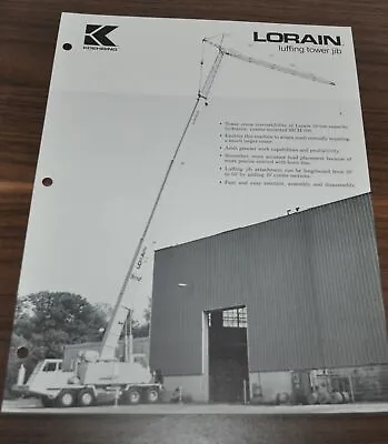 $3.99 • Buy Lorain Luffing Tower Jib Crane Koehring Specification Brochure Prospekt