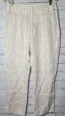 Scotch & Soda Maison Scotch Aloha Hula Pants Women's Large Neon Checks Pleated • $39.99