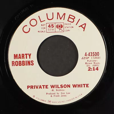 MARTY ROBBINS: Private Wilson White COLUMBIA 7  Single 45 RPM • $8