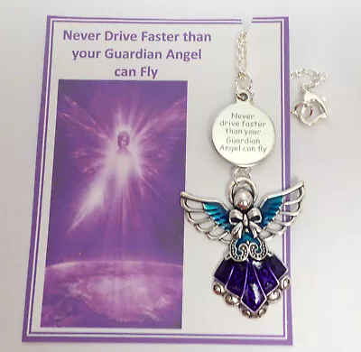 Never Drive Faster Than Your Guardian Angel Can Fly Car Mirror Charm Angel • £7.20