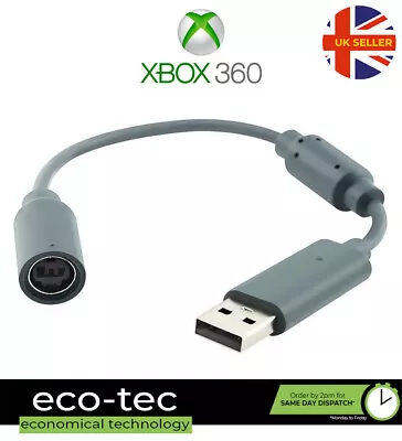 Grey Wired Controller Breakaway To PC USB Port Adapter Converter For Xbox 360 • £3.25