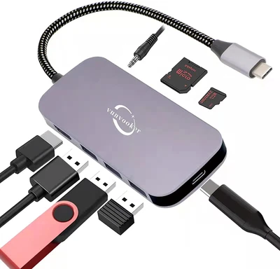 $44.93 • Buy USB C Hub Multiport Adapter, 8In1 Dongle With Audio Jack,4K HDMI,100W PD,TF SD C