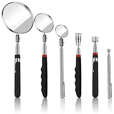 6 Pieces Telescoping Inspection Mirror Mechanic Magnet Stick Pick Up Tool Round • $28.61