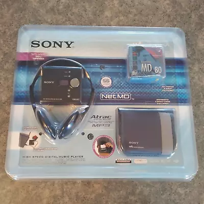 BRAND NEW Sony Walkman MiniDisc Player MZ-NE410/C With 5 Discs And Carry Case. • $465