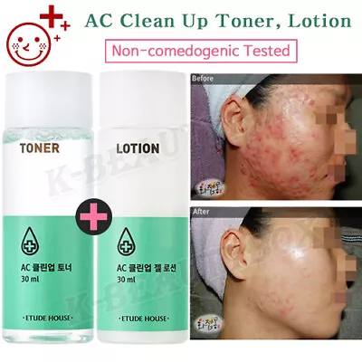 ETUDE HOUSE Acne Skin Care Clean Up Basic Set 30ml Toner+30ml Lotion K-Beauty • $12.85