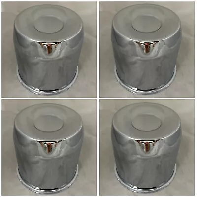 4 Cap Deal 8 Lug 5.12  Dia Bore 5” Tall Push Thru Wheel Rim Chrome Center Caps • $49.95