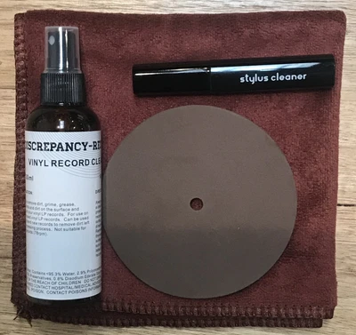 $19.99 • Buy Record Vinyl LP Cleaning Kit CLOTH / STYLUS Cleaning Fluid Label Protector Top Q