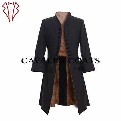 New Men Brown Military 18th Century Colonial Frock Coat Military Frock Coat • $182.15