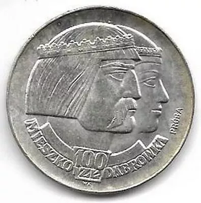 Poland Polska 1966 MW KM# N2E Silver Proba Pattern Coin 100 Zloty Free Shipping • $72