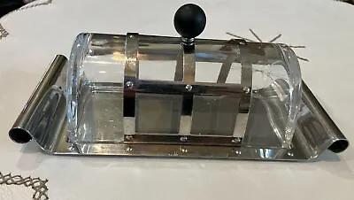 Alessi Stainless Steel Glass Covered Butter Keeper Dish By Michael Graves Design • $110