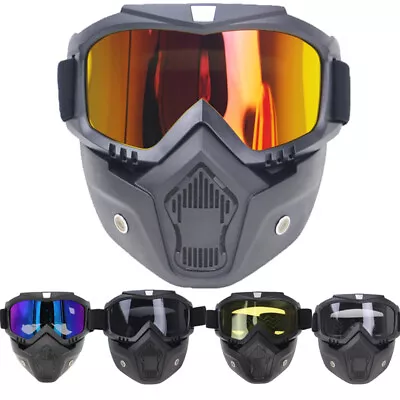 Motorcycle Mask Helmet Face Ski Bike Googles Glasses Motocross Motorbike Full • $10.99