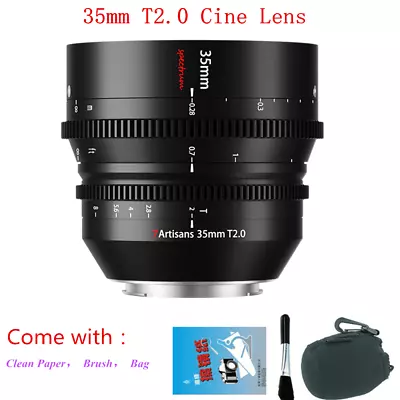 7artisans 35mm T2.0 Large Aperture Full Frame Cine Lens For Sony E Mount Camera • £439